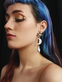 Wolf & Moon Celestial Earrings 13 Wolf & Moon Celestial Earrings -Wolf & Moon celestial earrings model 3 1500