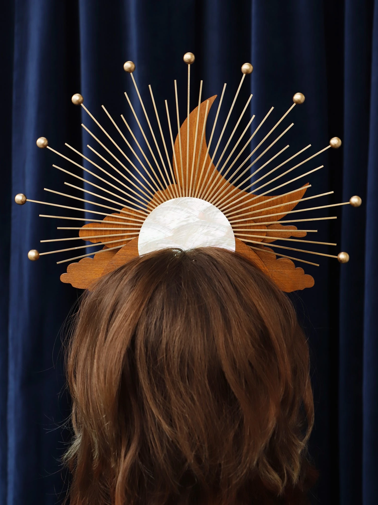 Wolf & Moon Celestial Headpiece In Mist 10 Wolf & Moon Celestial Headpiece In Mist - Image 8