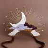 Wolf & Moon Celestial Headpiece In Dusk -Wolf & Moon celestial headpiece dusk lifestyle 1