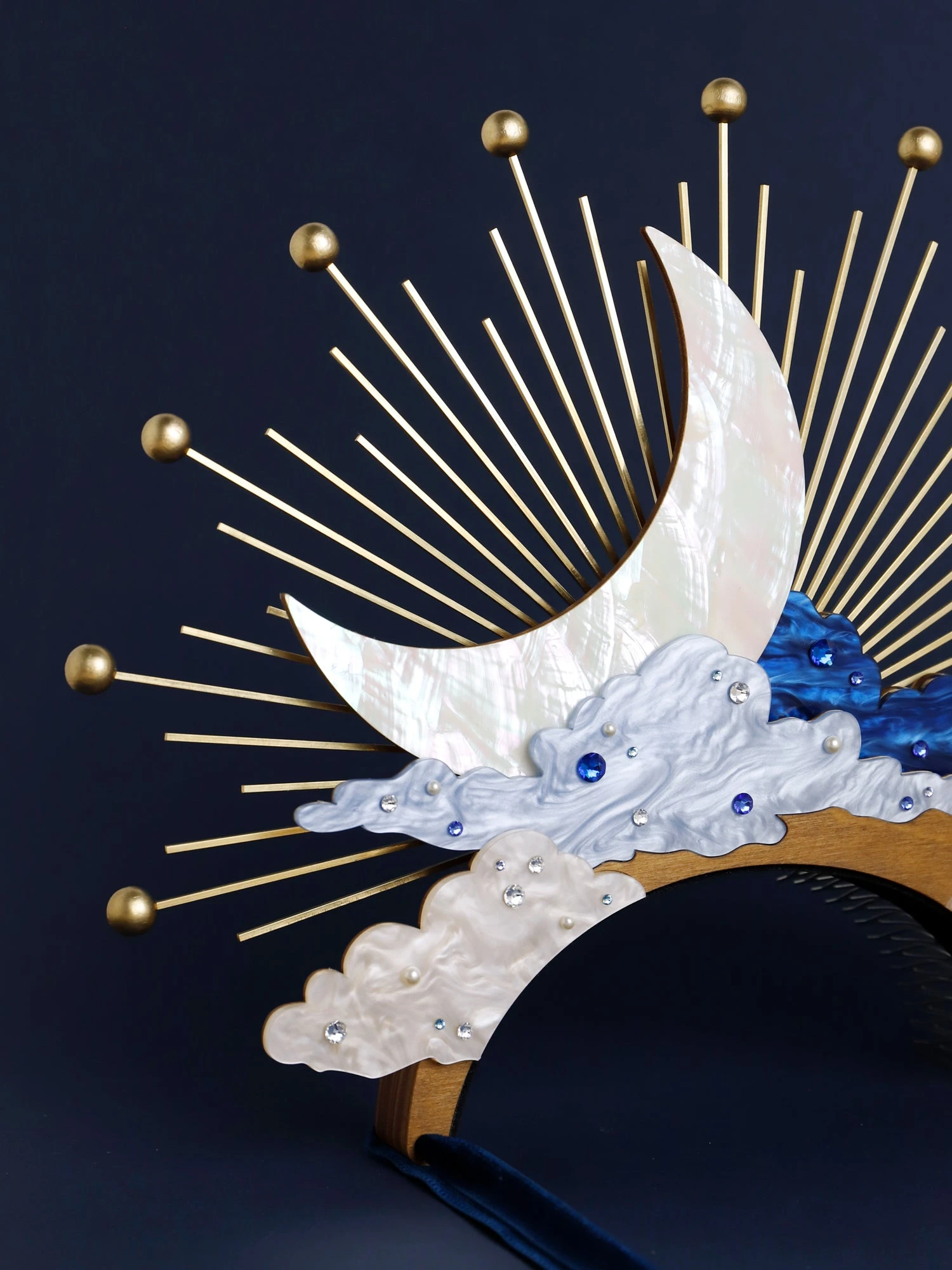 Wolf & Moon Celestial Headpiece In Mist 7 Wolf & Moon Celestial Headpiece In Mist - Image 5