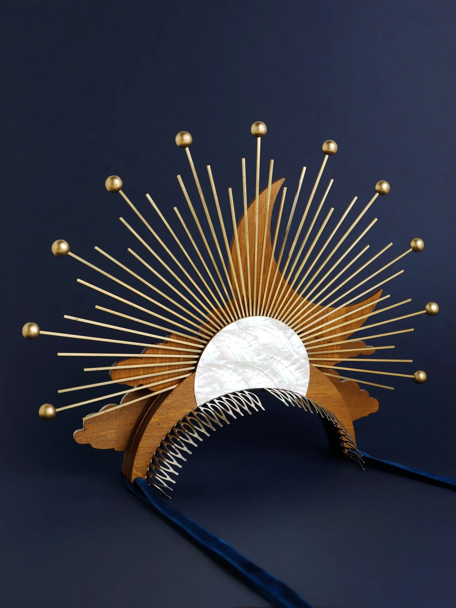 Wolf & Moon Celestial Headpiece In Mist 9 Wolf & Moon Celestial Headpiece In Mist - Image 7