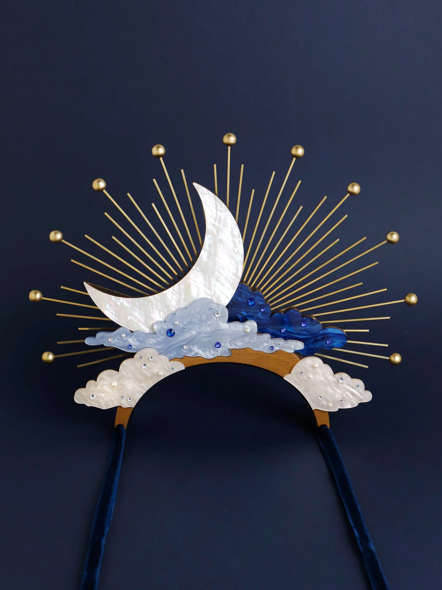 Wolf & Moon Celestial Headpiece In Mist 8 Wolf & Moon Celestial Headpiece In Mist - Image 6