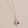 Wolf & Moon Cherry Charm Necklace -Wolf & Moon cherry charm necklace lifestyle 1