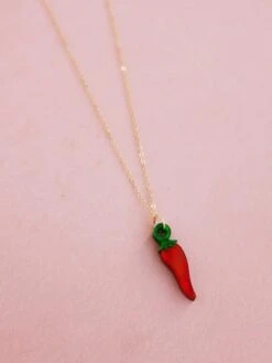 Wolf & Moon Chilli Pepper Necklace -Wolf & Moon chilli pepper necklace lifestyle 2
