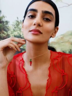 Wolf & Moon Chilli Pepper Necklace -Wolf & Moon chilli pepper necklace model 3