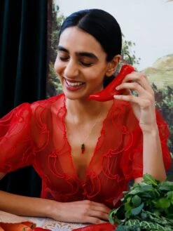 Wolf & Moon Chilli Pepper Necklace -Wolf & Moon chilli pepper necklace model 5