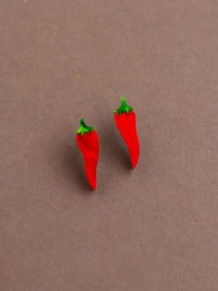 Wolf & Moon Chilli Pepper Studs -Wolf & Moon chilli pepper studs lifestyle 4