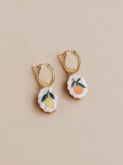 Wolf & Moon Citrus Charm Hoops