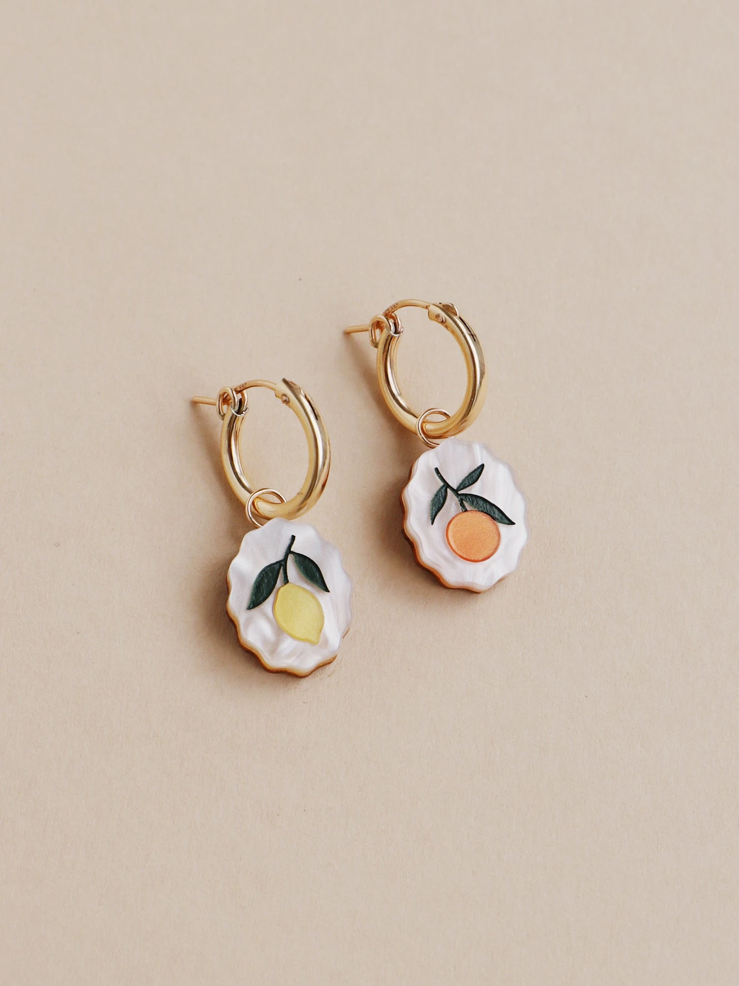 Wolf & Moon Citrus Charm Hoops 3 Wolf & Moon Citrus Charm Hoops