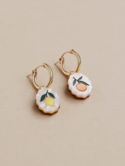 Wolf & Moon Citrus Charm Hoops 11 Wolf & Moon Citrus Charm Hoops -Wolf & Moon citrus charm hoops lifestyle 2
