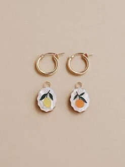 Wolf & Moon Citrus Charm Hoops 12 Wolf & Moon Citrus Charm Hoops -Wolf & Moon citrus charm hoops lifestyle 3