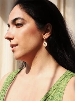 Wolf & Moon Citrus Charm Hoops 14 Wolf & Moon Citrus Charm Hoops -Wolf & Moon citrus charm hoops model 2