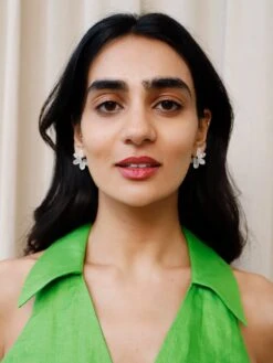 Wolf & Moon Connie Hoops In Water Lily -Wolf & Moon connie hoops offwhite model 1