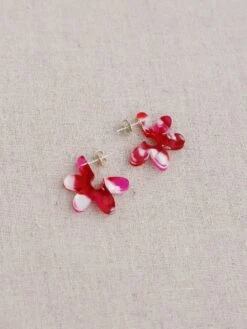 Wolf & Moon Connie Hoops In Raspberry Crush -Wolf & Moon connie hoops raspberry lifestyle 3