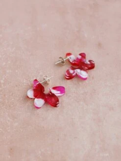 Wolf & Moon Connie Hoops In Raspberry Crush -Wolf & Moon connie hoops raspberry lifestyle 6