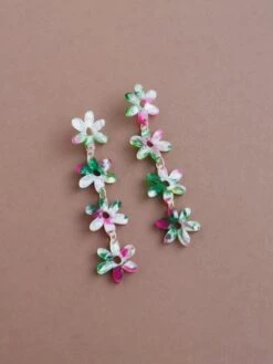 Wolf & Moon Connie Statement Earrings In Water Lily