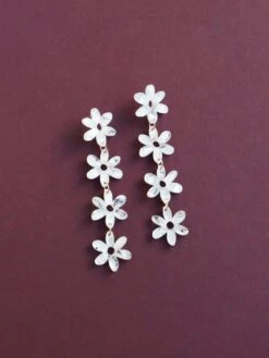 Wolf & Moon Connie Statement Earrings In Off White