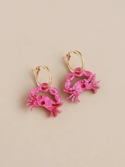 Wolf & Moon Crab Hoops