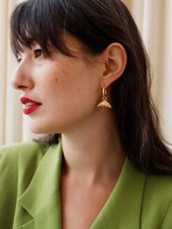 Wolf & Moon Pastry Hoops - Individual Charms 14 Wolf & Moon Pastry Hoops - Individual Charms -Wolf & Moon croissant hoops gold model 3 9b07a9eb 3a3a 4cc6 b442 dadfaab6f853