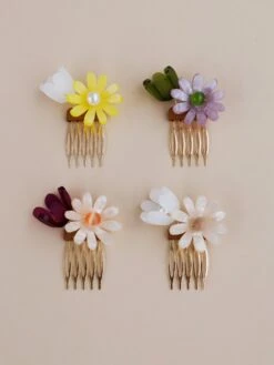 Wolf & Moon Double Daisy Hair Comb