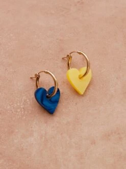 Wolf & Moon Dove Charm Hoops - Ukraine Red Cross Fundraiser -Wolf & Moon dove charm hoops lifestyle 6