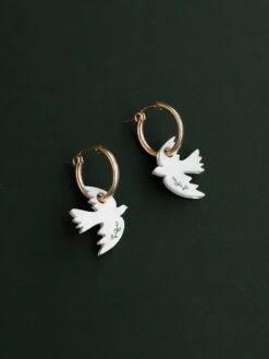 Wolf & Moon Dove Hoops - Medical Aid For Palestinians Fundraiser -Wolf & Moon dove hoops greenengrave lifestyle 2