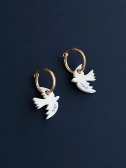 Wolf & Moon Dove Hoops - Ukraine Red Cross Fundraiser -Wolf & Moon dove hoops lifestyle 2