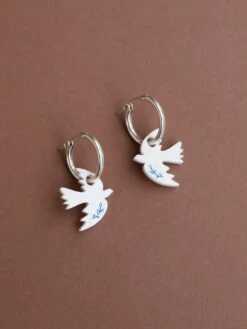 Wolf & Moon Dove Hoops - Ukraine Red Cross Fundraiser -Wolf & Moon dove hoops lifestyle 3