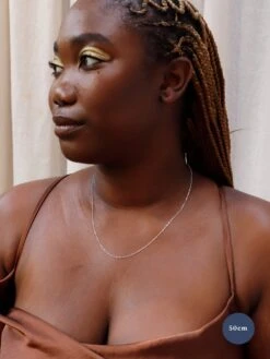 Wolf & Moon Sterling Silver Flat Cable Chain -Wolf & Moon flatcable silver 50cm model 2 label