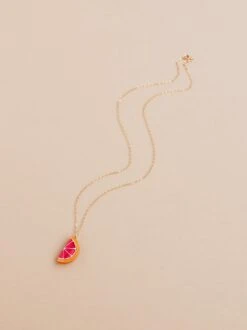 Wolf & Moon Grapefruit Slice Necklace -Wolf & Moon grapefruit slice necklace lifestyle 3