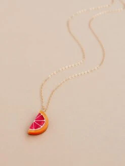 Wolf & Moon Grapefruit Slice Necklace -Wolf & Moon grapefruit slice necklace lifestyle 4