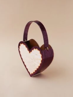 Wolf & Moon Heart Bag In Cherry/Cream -Wolf & Moon heart bag cherrycream lifestyle 2