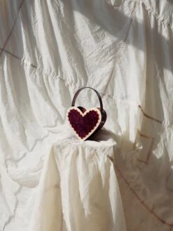 Wolf & Moon Heart Bag In Cherry/Cream -Wolf & Moon heart bag cherrycream parachute 1
