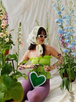 Wolf & Moon Heart Bag In Emerald/Mint 17 Wolf & Moon Heart Bag In Emerald/Mint -Wolf & Moon heart bag emeraldmint model 3