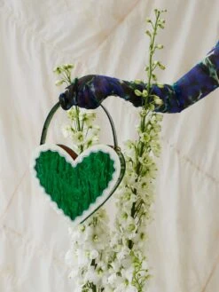 Wolf & Moon Heart Bag In Emerald/Mint 19 Wolf & Moon Heart Bag In Emerald/Mint -Wolf & Moon heart bag emeraldmint model 7