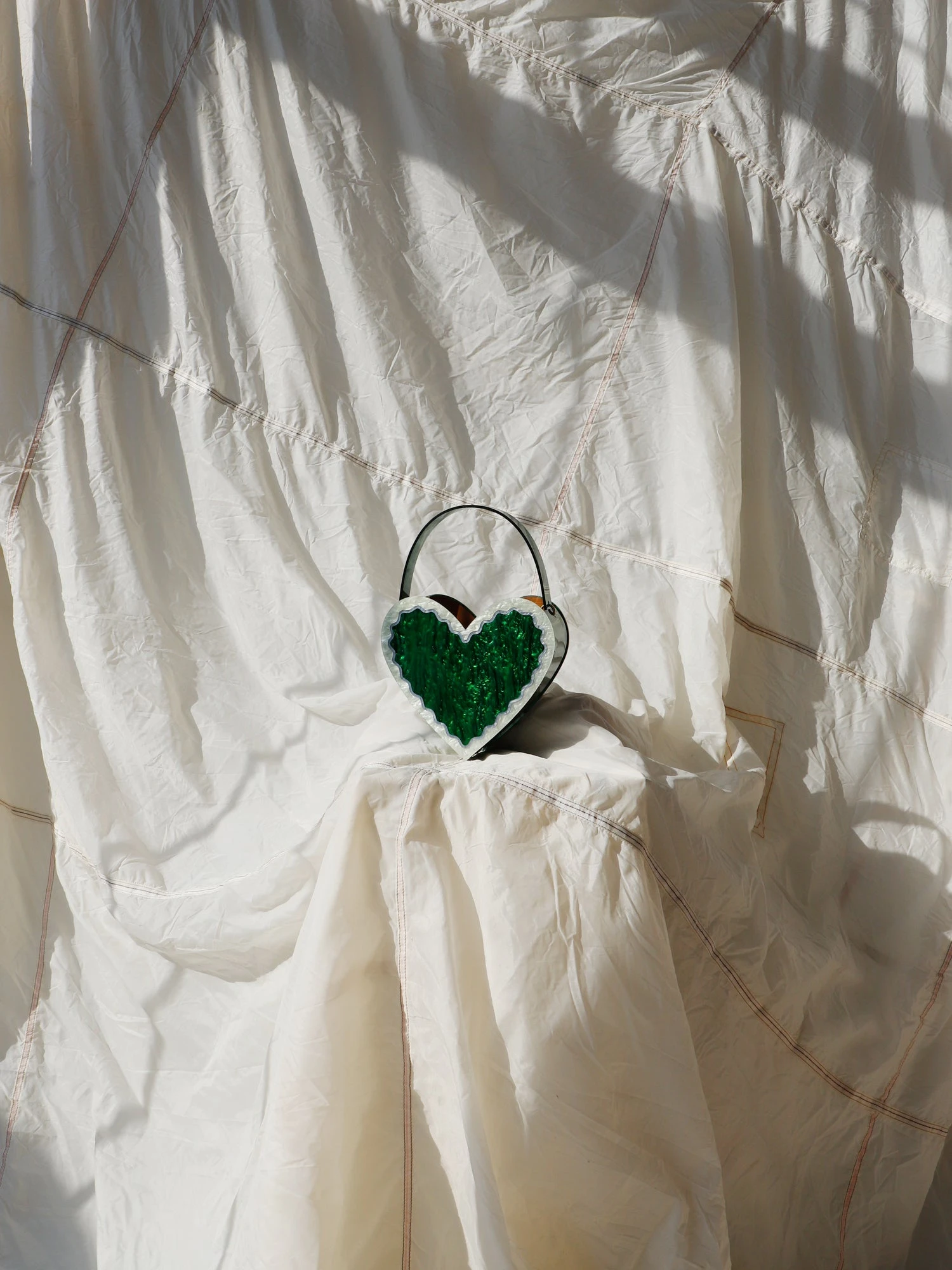 Wolf & Moon Heart Bag In Emerald/Mint 6 Wolf & Moon Heart Bag In Emerald/Mint - Image 4