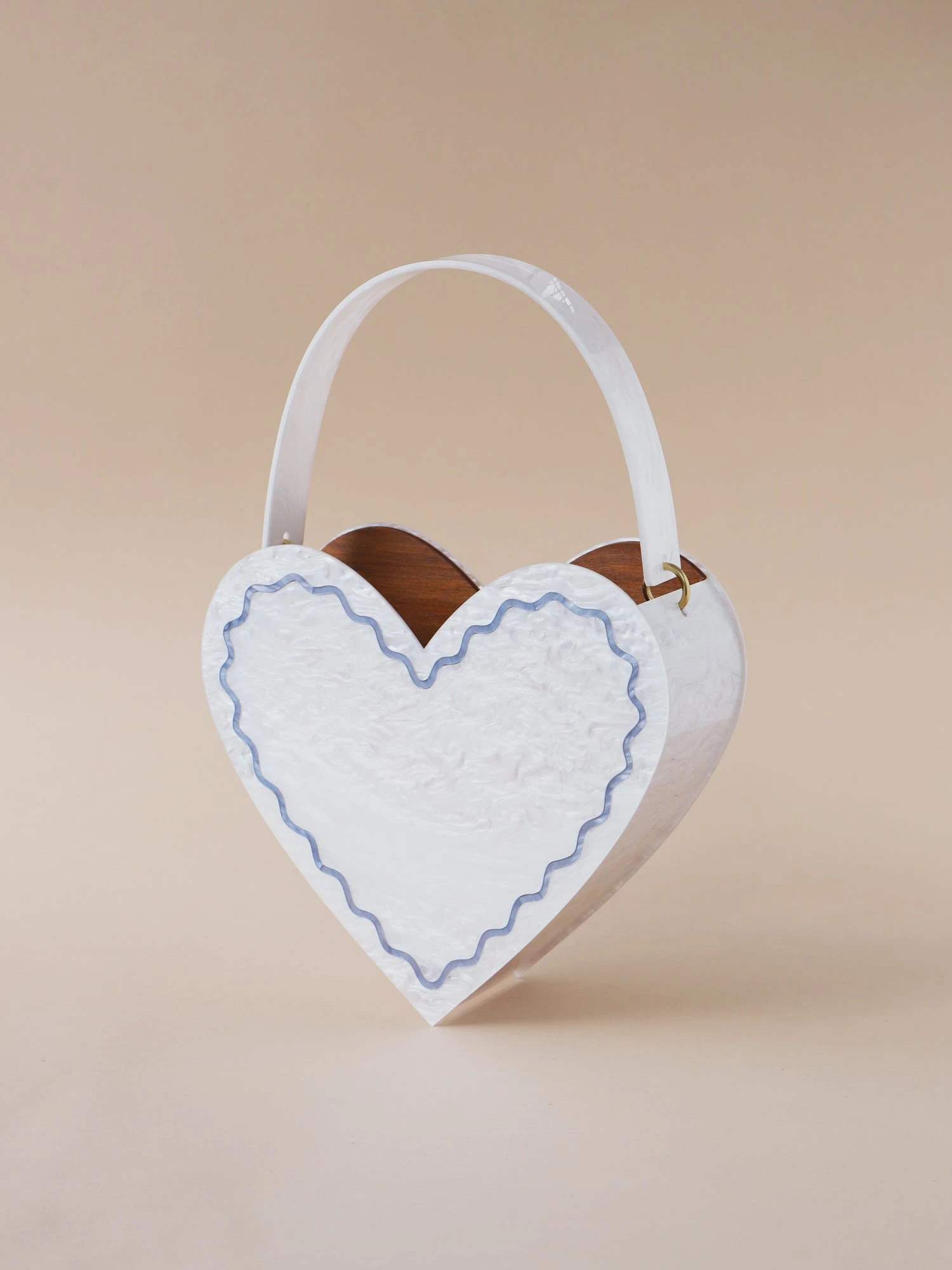 Wolf & Moon Heart Bag In White 2 Wolf & Moon Heart Bag In White