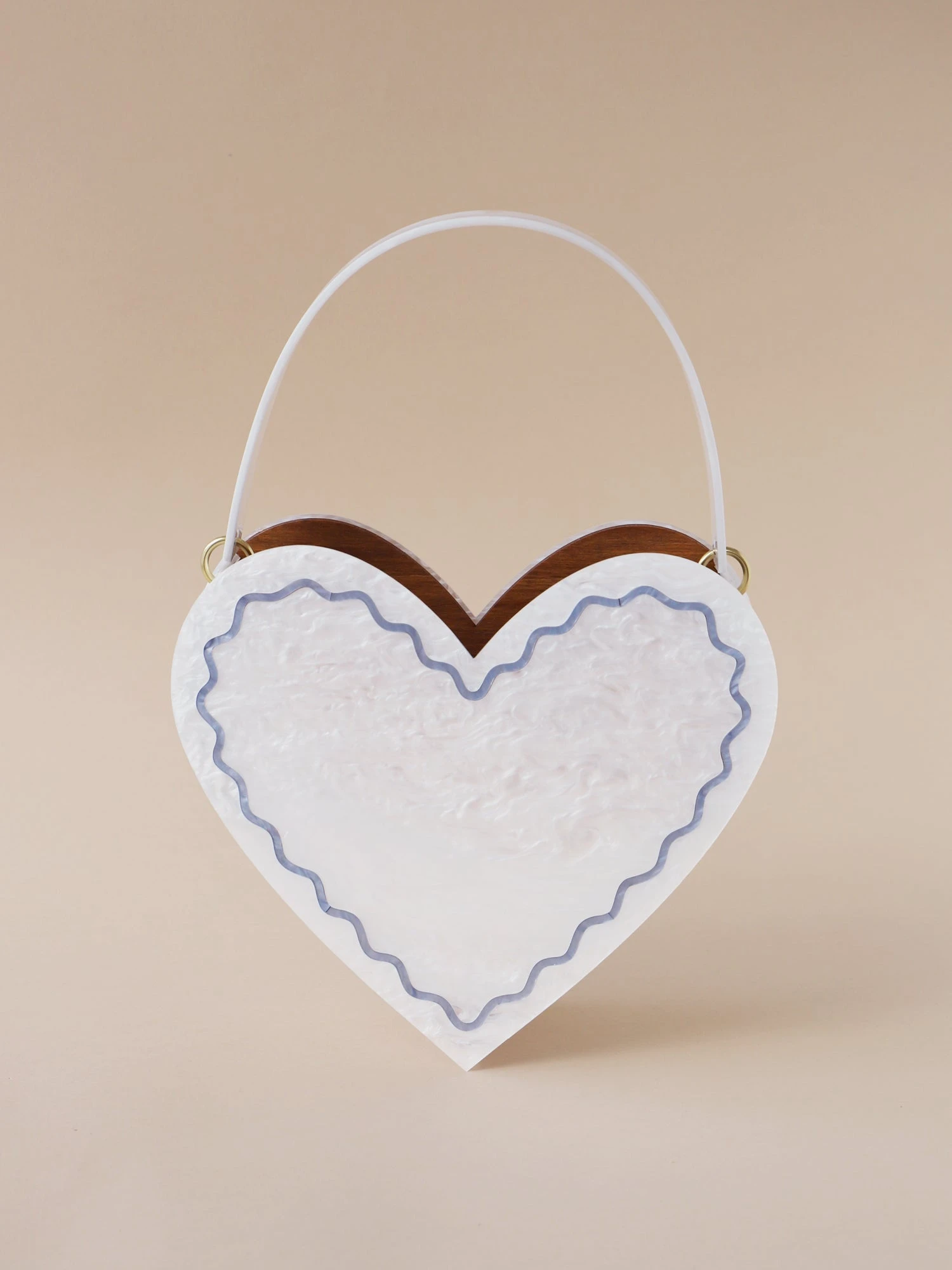 Wolf & Moon Heart Bag In White 4 Wolf & Moon Heart Bag In White - Image 3