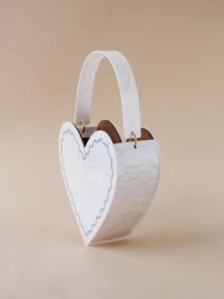 Wolf & Moon Heart Bag In White 15 Wolf & Moon Heart Bag In White -Wolf & Moon heart bag white lifestyle 3