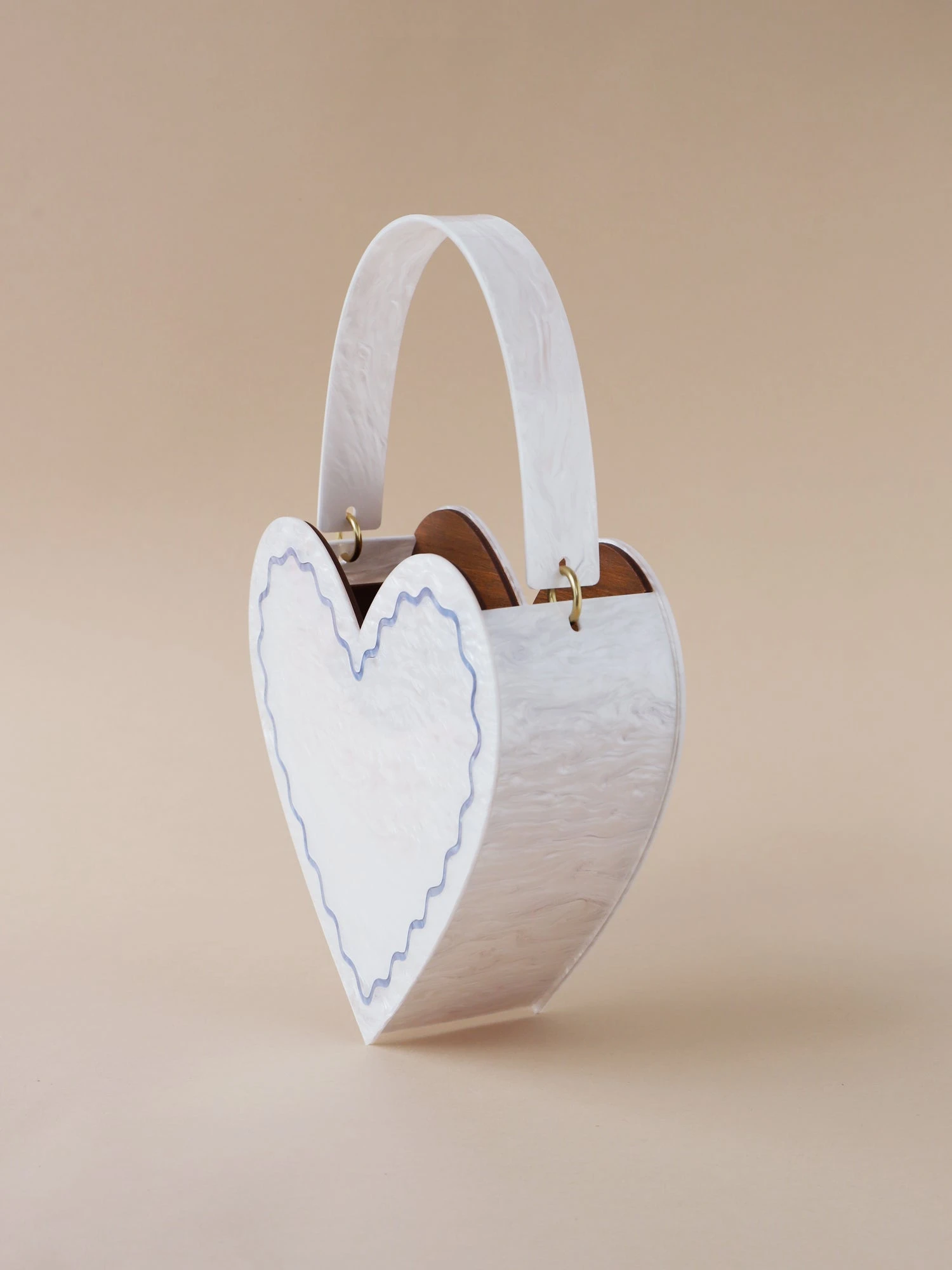 Wolf & Moon Heart Bag In White 5 Wolf & Moon Heart Bag In White - Image 4