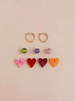Wolf & Moon Jessie Rainbow Charm Hoops II