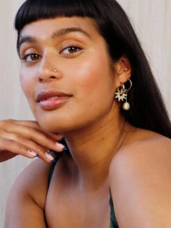 Wolf & Moon Kara Charm Hoops -Wolf & Moon kara charm hoops model 1