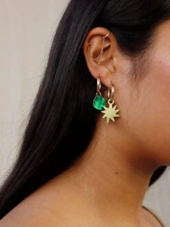 Wolf & Moon Kara Charm Hoops -Wolf & Moon kara charm hoops model 3