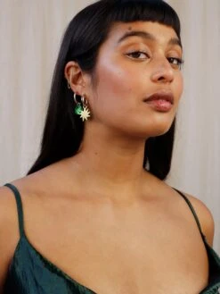 Wolf & Moon Kara Charm Hoops -Wolf & Moon kara charm hoops model 4