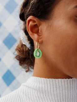 Wolf & Moon Kiwi Hoops -Wolf & Moon kiwi hoops model 2