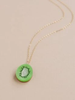 Wolf & Moon Kiwi Necklace -Wolf & Moon kiwi necklace lifestyle 4