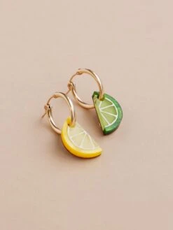 Wolf & Moon Mini Lemon & Lime Slice Hoops -Wolf & Moon lemon lime hoops lifestyle 3