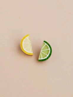 Wolf & Moon Lemon & Lime Studs - Clip On