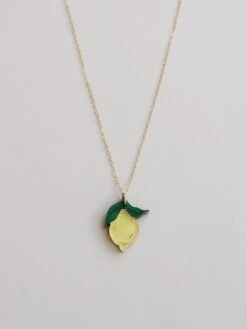 Wolf & Moon Mini Lemon II Necklace -Wolf & Moon lemon necklace close up