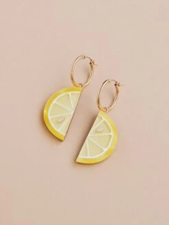 Wolf & Moon Lemon Slice Hoops -Wolf & Moon lemon slice hoops lifestyle 1